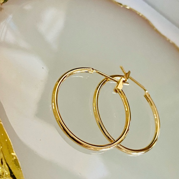 14k plated hoops 25mm - Picture 4 of 5
